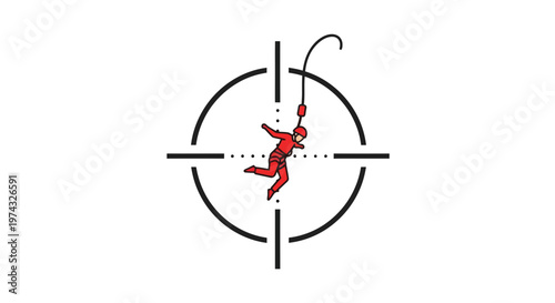Bungee Jumper In Target Sight Aiming For Thrills Adventure