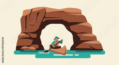 Canoeing Through Majestic Natural Archway