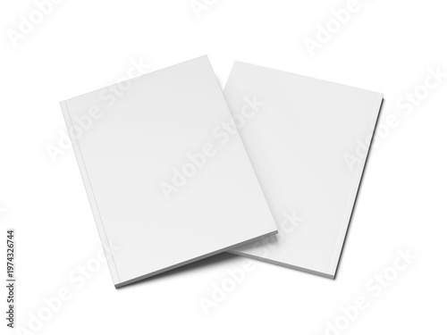 Fényképezés White Blank Softcover Book Mockup 3D Rendering Front Cover and Back Cover