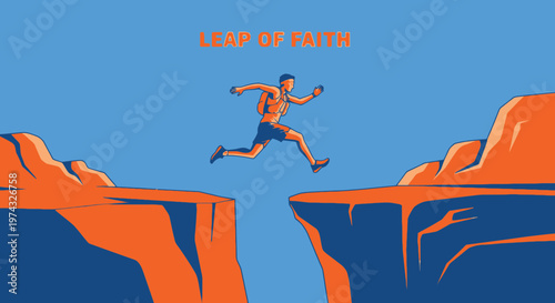 Brave Adventurer Takes A Calculated Leap Across A Chasm