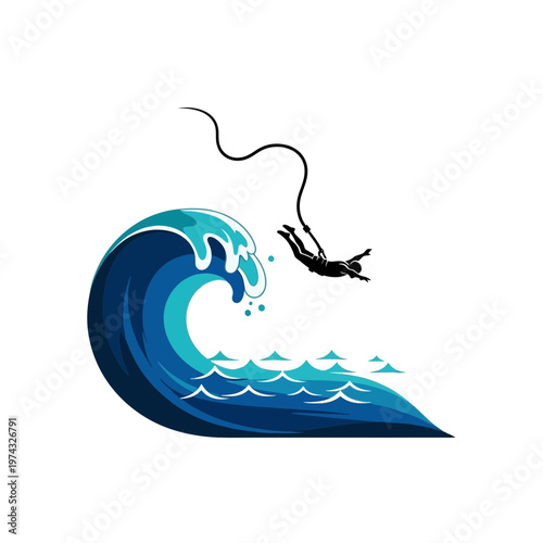 Brave Diver Plunges Into Crashing Ocean Wave Adventure