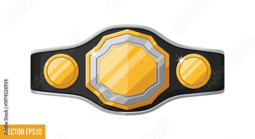 Champion Championship Award Belt Victory Symbol Golden Shine