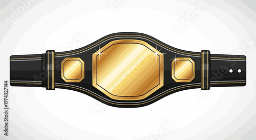 Champion Wrestling Championship Belt Gold Emblem Victory Award
