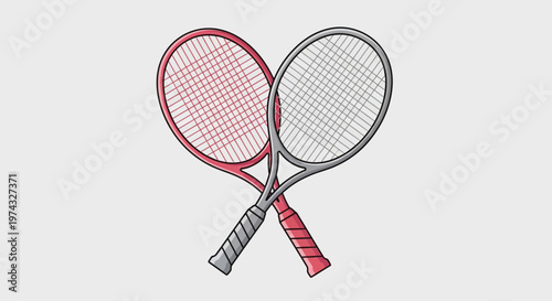 Chic Tennis Rackets Intersecting For Sporty Graphics
