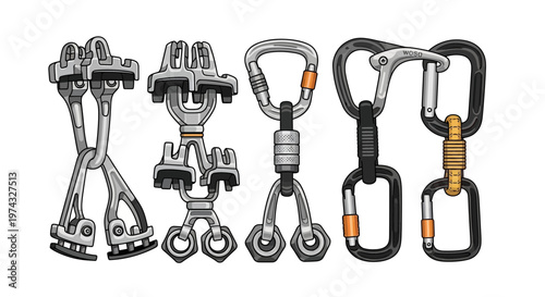 Climbing Gear Essentials Collection Durable Safety Equipment For Outdoor Adventures