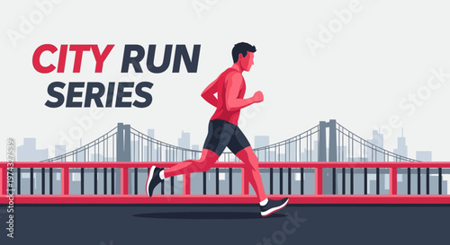 City Run Series Exciting Urban Marathon Event Illustration