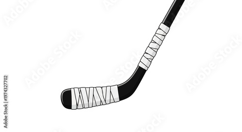 Close Up Ice Hockey Stick Blade With Grip Tape Detail