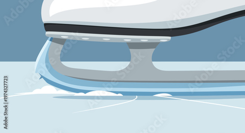 Close Up Of A Figure Skating Blade Cutting Ice