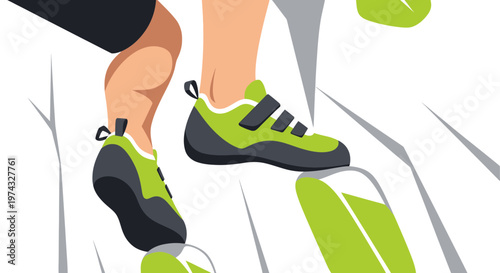 Close Up Of Climbing Shoe On Rock Face For Active Lifestyle And Adventure