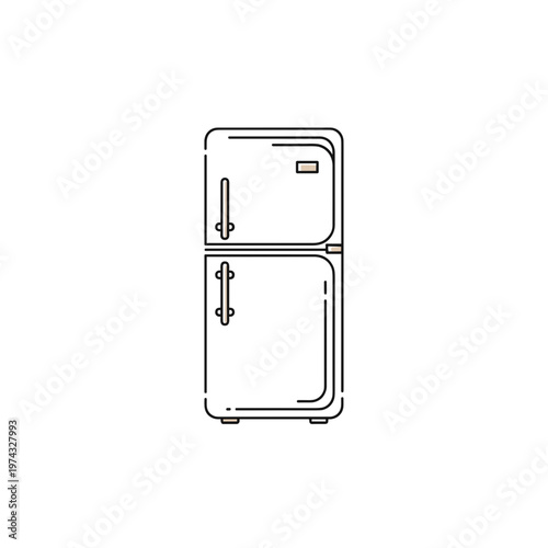 Modern refrigerator with sleek design and minimalist lines  