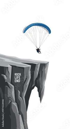 Cliffside Paraglider Launching Into The Sky Adventure Awaits