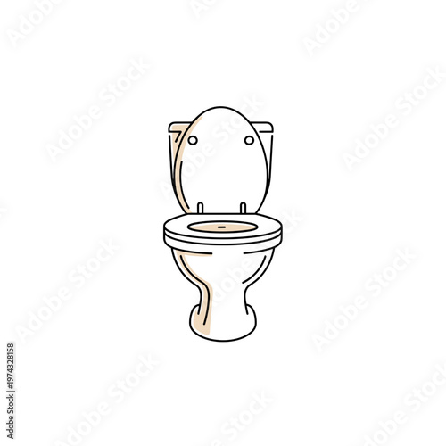 Clean white toilet bowl in minimalist style  