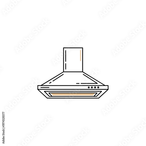 Kitchen range hood in modern outline style design  