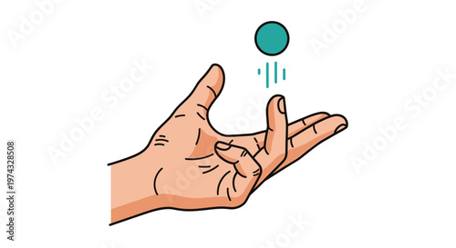 Conceptual Graphic Of Hand Juggling A Teal Orb With Motion Lines