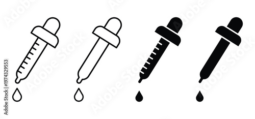 Cosmetic Dropper with Serum Drop and Modern Skincare Concept Vector Illustration