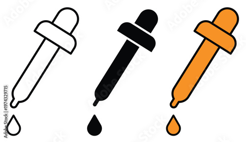 Dropper with Liquid Drip Detail and Clean Minimal Design Vector.