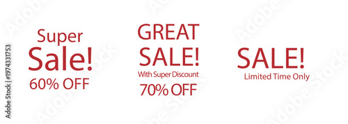 Sale banner typography vector illustration design element for discount promotion marketing advertisement and commercial retail concept
