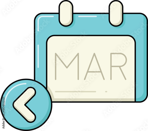 Design Previous Month Illustration Flat Icon