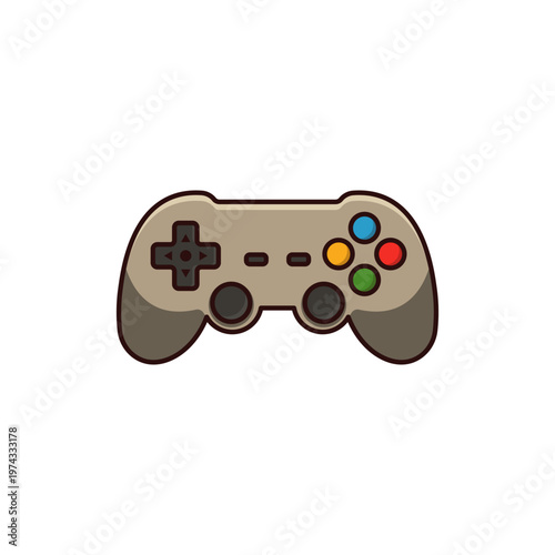 Game Controller Cartoon Icon Flat Vector Illustration