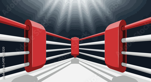 Confrontation In The Spotlight Boxing Arena Dynamic Perspective
