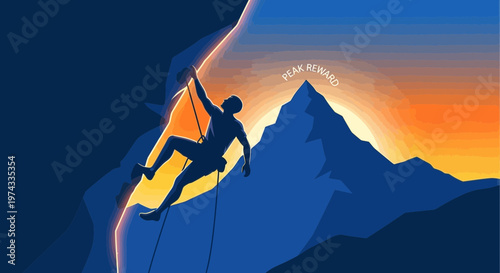 Conquer Your Summit Against The Golden Sunset Aspirational Journey