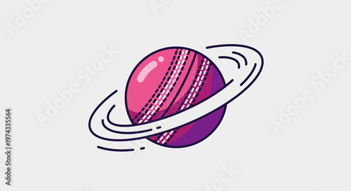 Cosmic Cricket Ball Orbiting As Celestial Sphere