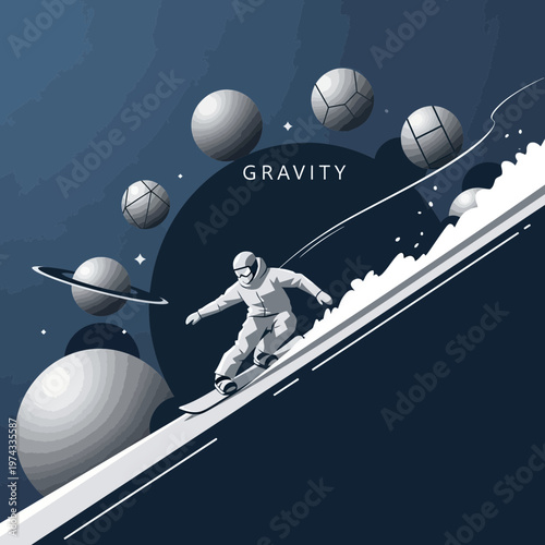Cosmic Snowboarder Defying Gravity In Futuristic Space Adventure