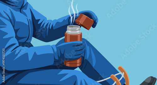 Cozy Winter Break Embracing Warmth From A Hot Beverage Container