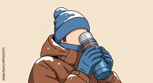 Cozy Winter Scene With A Person Holding A Warm Drink