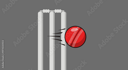 Cricket Ball Approaching Wickets Dynamic Motion Graphic