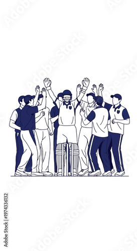 Cricket Team Celebrates Victory With Joyful Cheers And Raised Arms