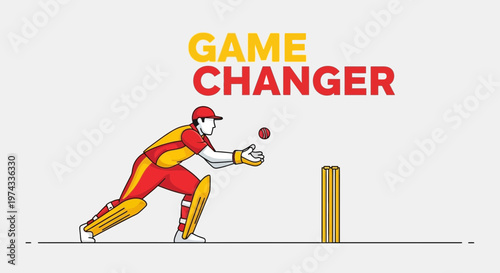 Cricket Game Changer Dynamic Athlete Action Moment