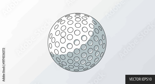 Crisp Vector Illustration Of A Golf Ball Ready For The Fairway