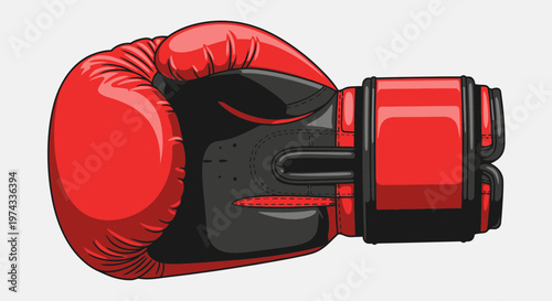 Crimson Boxing Glove Ready For Combat And Competition