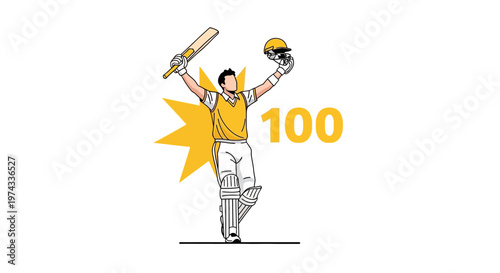 Cricket Player Celebrates Century Milestone Achievement In Match