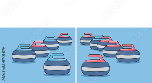 Curling Stones On Ice Displaying Sports Equipment Graphics