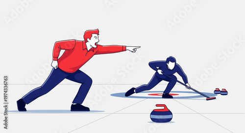 Curling Match Intense Competition Dynamic Sports Action Vibrant Athletes