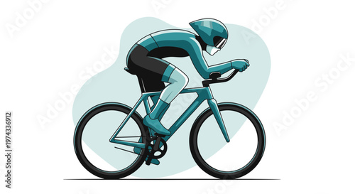 Cyclist In Aerodynamic Pose