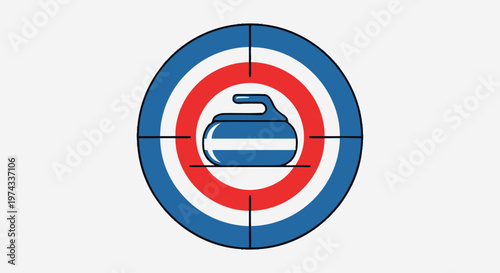Curling Stone Icon Aim Target Concentric Rings Sport