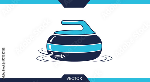 Curling Stone Icon Motion Abstract Ice Sport Game Graphic Asset