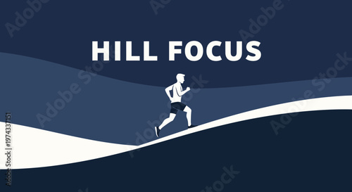 Determined Runner Ascends Snowy Hilltop With Focused Intensity