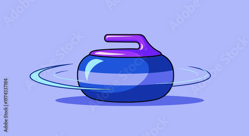 Curling Stone In Motion On Ice Representing Sport And Competition