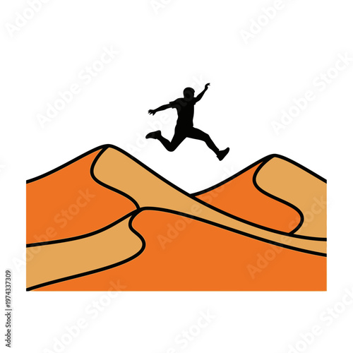 Desert Dune Leaper Ascending Skyward In Dynamic Silhouette Motion