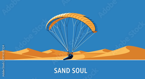 Desert Dune Paragliding Adventure In The Sky Above Sand