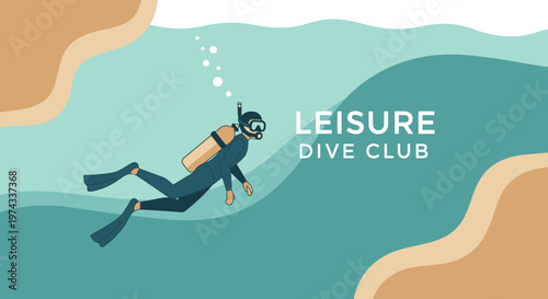 Discover The Depths Leisure Dive Club Illustration