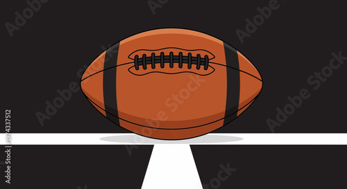 Distinctive American Football Resting On A Textured Background With A Subtle White Line