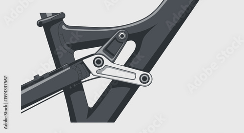 Detailed Illustration of a Bicycle's Advanced Suspension Linkage System