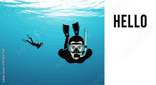 Diving Adventure Under The Ocean Surface