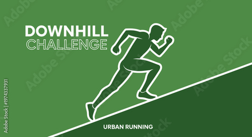Downhill Challenge Athlete Running Fast Uphill Motion Graphic