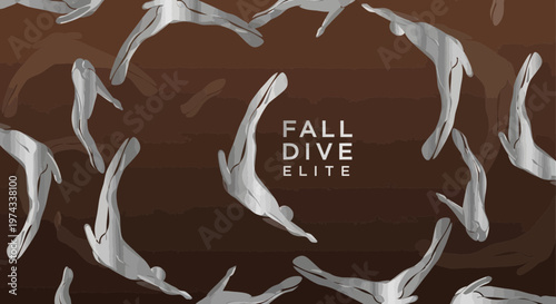 Dynamic Abstract Dancers In Motion With Metallic Sheen